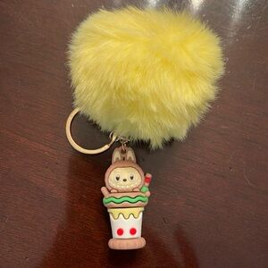 Plush Pom-Pom Keychain with Cute Labubu Character new